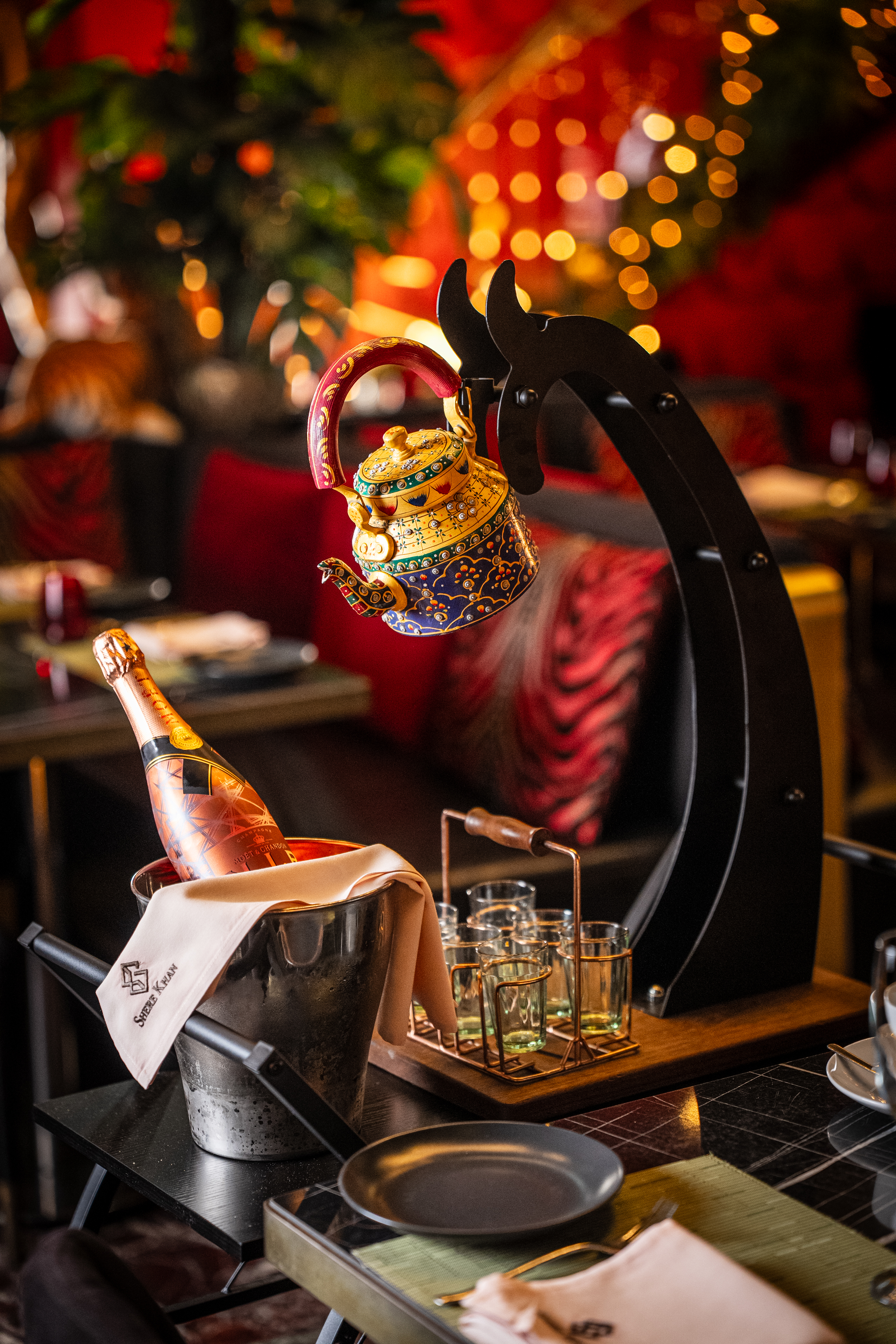 Prosecco served at High Chai, Shere Khan Enfield
